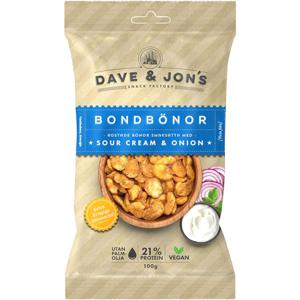 Dave & Jon's Bondbönor Sour Cream & Onion 100 g produkt bild