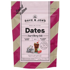 Dave & Jon's Dadlar Sour Cherry Cola 125 g produkt bild