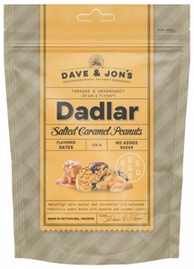 Dave & Jon's tørkede dadler salt karamell og peanøtter 125 g produktbilde