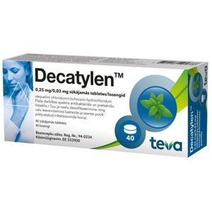 Decatylen loseng 0.25mg+0.03mg n40 toote pilt