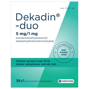 Dekadin-duo Sugetabletter 5/1mg Mentolsmak produktbilde