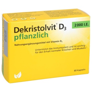 DEKRISTOLVIT D3 2000 I.E. pflanzlich Kapseln Produktbild
