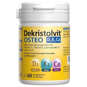 Dekristolvit OSTEO D3 K2 Ca 60 St Kautabletten Produktbild