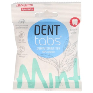 DENTTABS Zahnputztabletten stevia-mint 125 St Tabletten Produktbild