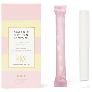DeoDoc Organic Cotton Tampons With Applicator Super Flow 14 pcs produktbilde