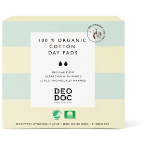 DeoDoc Organic Cotton Day pad 12 stk produktbilde