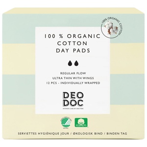 DeoDoc Organic Cotton Day Pads - 12 st produkt bild