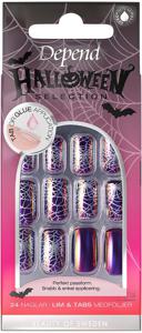 Depend Design Nails Halloween, Spiders Webb Chrome Medium Square produkt bild