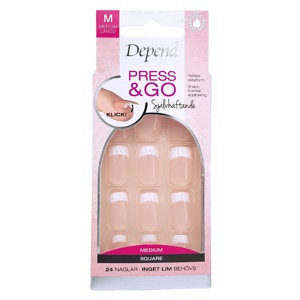 Depend Press & Go French Look Pink Medium Square 24 stk produktbillede