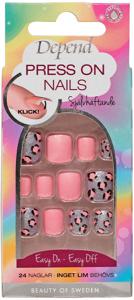 Depend Press On Nails - Pink Leopard produkt bild