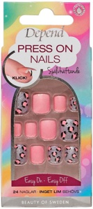 Depend Press On Nails Pink Leopard produktbilde
