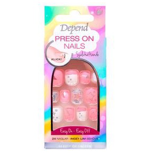 Depend Press On Nails - Pink Star - 1 sæt produktbillede