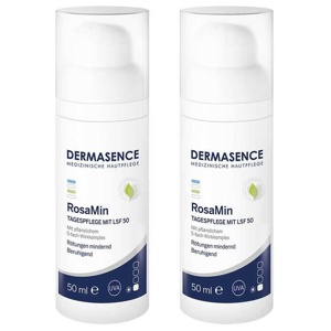 Dermasence Rosamin Tagespflege LSF 50 Emulsion, 2x50 ml Emulsion Produktbild