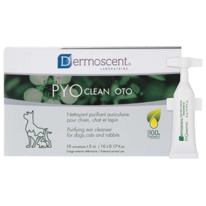 Dermoscent Pyoclean ørerens hund, katt og kanin 10x5 ml produktbilde