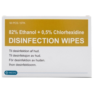 Desinfektionsservietter u. glycerol 140 x 190 mm 50 stk produktbillede