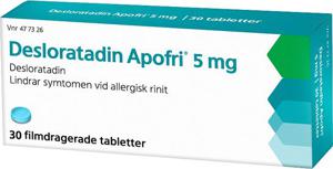 Desloratadin Apofri 5 mg Desloratadin, Filmdragerad tablett, 30 tablett(er)