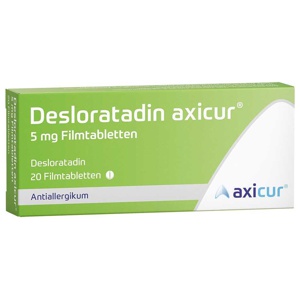 Desloratadin Axicur 5 mg Filmtabletten, 20 St Filmtabletten Produktbild