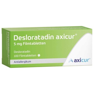 Desloratadin axicur 5 mg Filmtabletten, 100 St Filmtabletten Produktbild