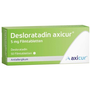Desloratadin axicur 5 mg Filmtabletten, 50 St Filmtabletten Produktbild