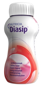 Diasip Fullverdig næringsdrikk med lav glykemisk indeks (GI), Jordbær, 4x200 ml produktbilde