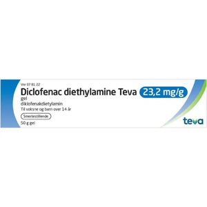 Diclofenac diethylamine Teva 23,2 mg/g gel 50 g produktbilde