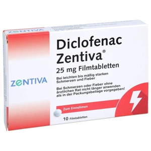 DICLOFENAC Zentiva 25 mg Filmtabletten Produktbild