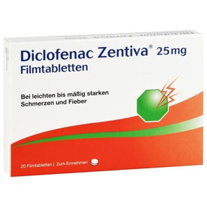DICLOFENAC Zentiva 25 mg Filmtabletten Produktbild