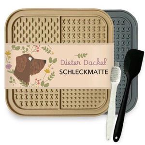 Dieter Dackel Schleckmatte 2er Set mit Spatel und Bürste Produktbild