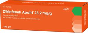 Diklofenak Apofri, gel 23,2 mg/g, 50 g produkt bild