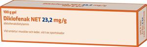 Diklofenak NET, gel 23,2 mg/g 100 g produkt bild