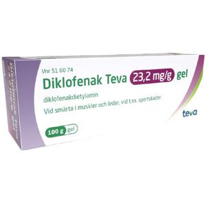 Diklofenak Teva 23,2 mg/g gel 100 g produkt bild