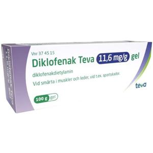 Diklofenak Teva 11,6 mg/g gel 100 g produkt bild
