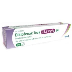 Diklofenak Teva Gel 23,2 mg/g 60 g produkt bild