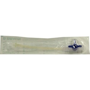 DISCOFIX Dreiwegehahn blau m.10 cm Schlauch Produktbild