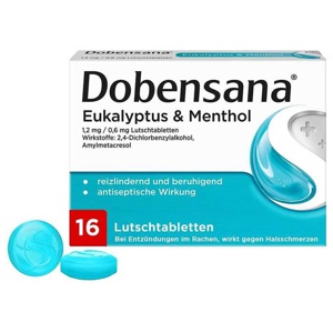 Dobensana Eukalyptus & Menthol 1,2mg / 0,6mg Lut.-T., 16 St Lutschtabletten Produktbild