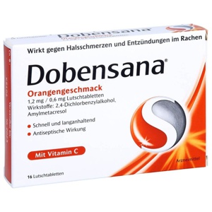 DOBENSANA Orangengeschmack 1,2mg/0,6mg Lutschtabl. Produktbild