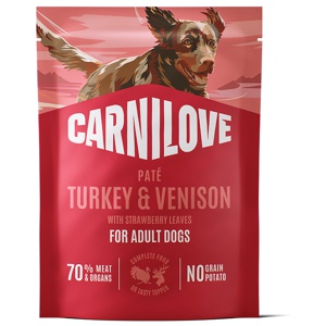 Dog Pouch Paté Turkey & Venison with Strawberry Leaves Våtfoder till Hund - 12 x 300 g produkt bild