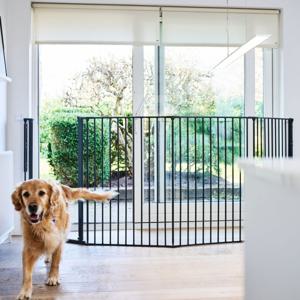 DogSpace Rocky Vikbar Hundgrind Svart 90-221 x h 104,5 cm produkt bild