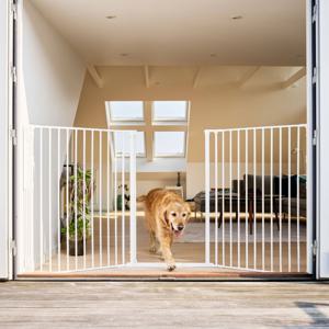 DogSpace Rocky Vikbar Hundgrind Vit 90-221 x h 104,5 cm produkt bild