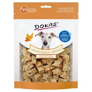 Dokas Hühnerbrust Würfel mit Süßkartoffel, Leinsamen & Kokosöl 150 g Produktbild