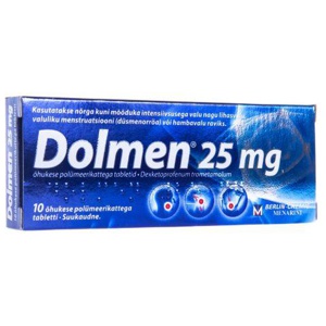 Dolmen õhukese polümeerkattega tabletid 25mg n10 toote pilt