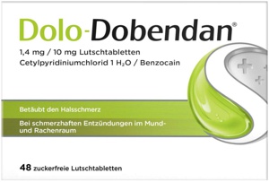 Dolo-Dobendan 1,4 mg / 10 mg Lutschtabletten zuckerfrei, 48 St Produktbild