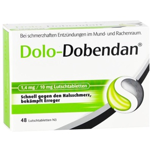 DOLO-DOBENDAN 1,4 mg/10 mg Lutschtabletten Produktbild