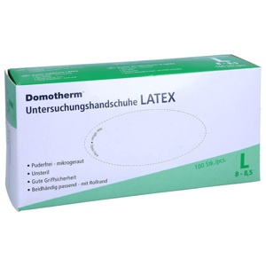 DOMOTHERM Unt.Handschuhe Latex unsteril pf L weiß Produktbild