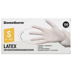 DOMOTHERM Unt.Handschuhe Latex unsteril pf S weiß Produktbild