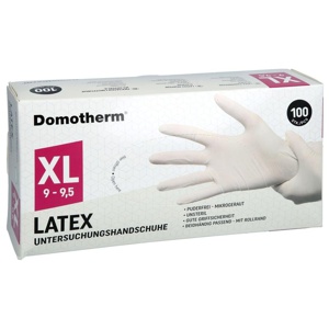 DOMOTHERM Unt.Handschuhe Latex unsteril pf XL weiß Produktbild