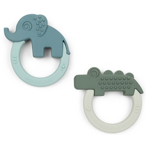 Done by Deer Bitring Deer friends Green/Blue 2-pack produkt bild