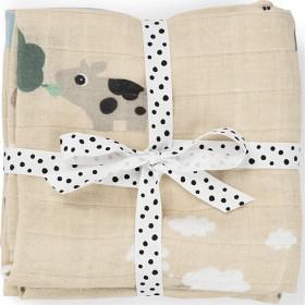 Done by Deer Burp Cloth 2-pack Tiny Farm, Sand produkt bild