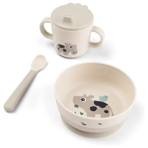 Done by Deer Foodie First Meal Set w/suction Tiny Farm Sand produkt bild