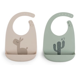 Done by Deer Haklapp Silikon Lalee Sand/Green 2-pack produkt bild